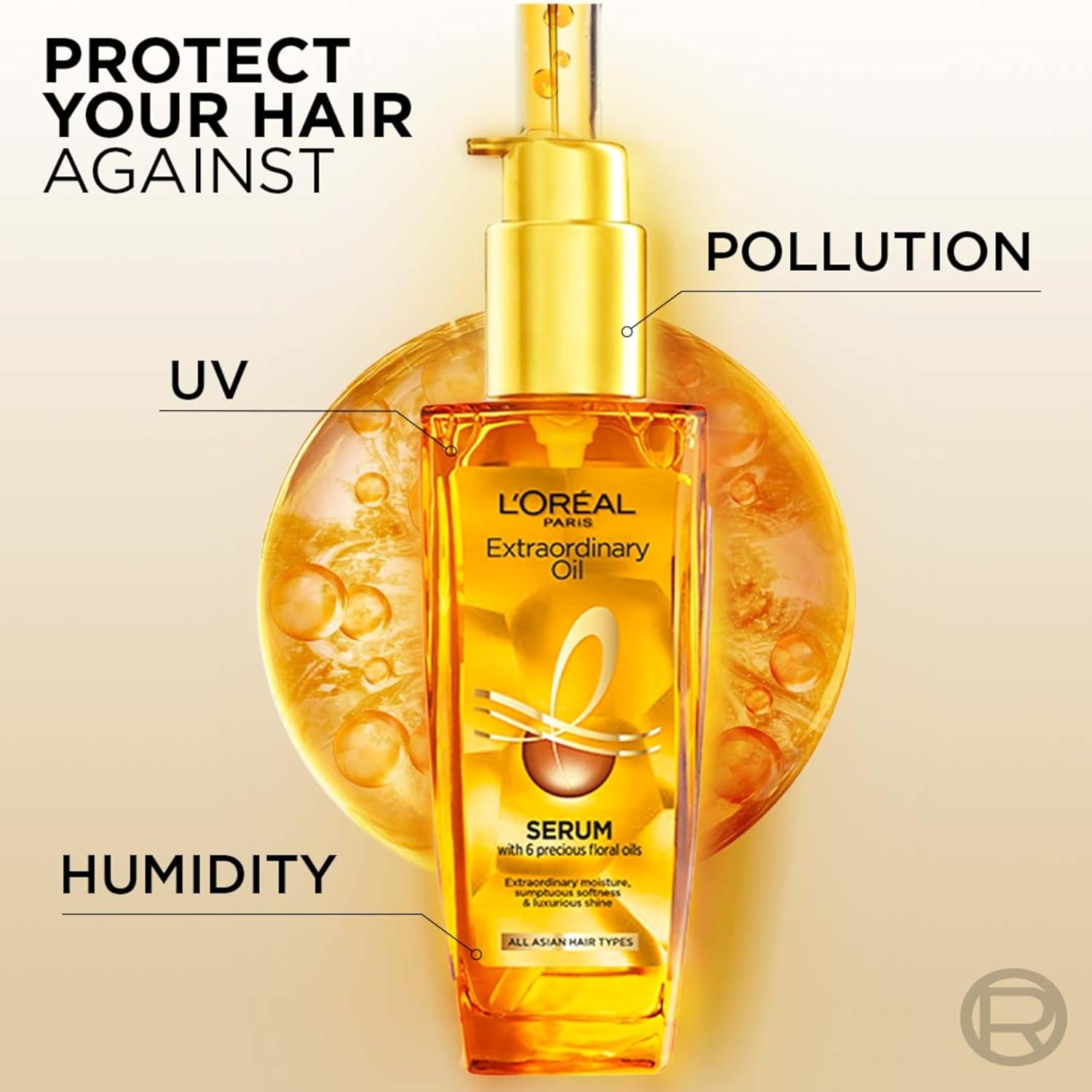 L'Oreal Paris - Elseve Extraordinary Oil Anti-Frizz Serum with Heat Protection 30ml