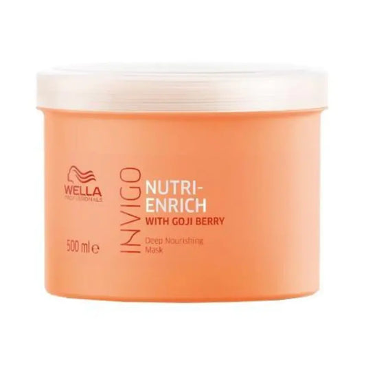 Orange hair mask jar with white lid, Wella Invigo Nutri-Enrich 500 ml