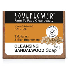 SoulFlower - Sandalwood Soap Proven to Lighten & Brighten Skin 150g