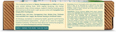 Toothpaste box back panel with ingredient and usage text, plus family-owned note.