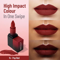 Swiss Beauty - HD Matte Lipstick Pop Red Shade No. 14