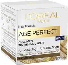 L'Oreal Paris - Age Perfect Hydrating Night Cream for Mature Skin, with Soya Bean Extract and Melan 50ml