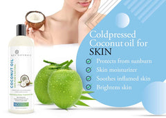 Rey Naturals - Coconut Oil | 100% Pure & Natural Virgin Coconut Oil for Hair and Skin | Hair Growth, Strengthens Hair, Improves Scalp Condition | 200ml