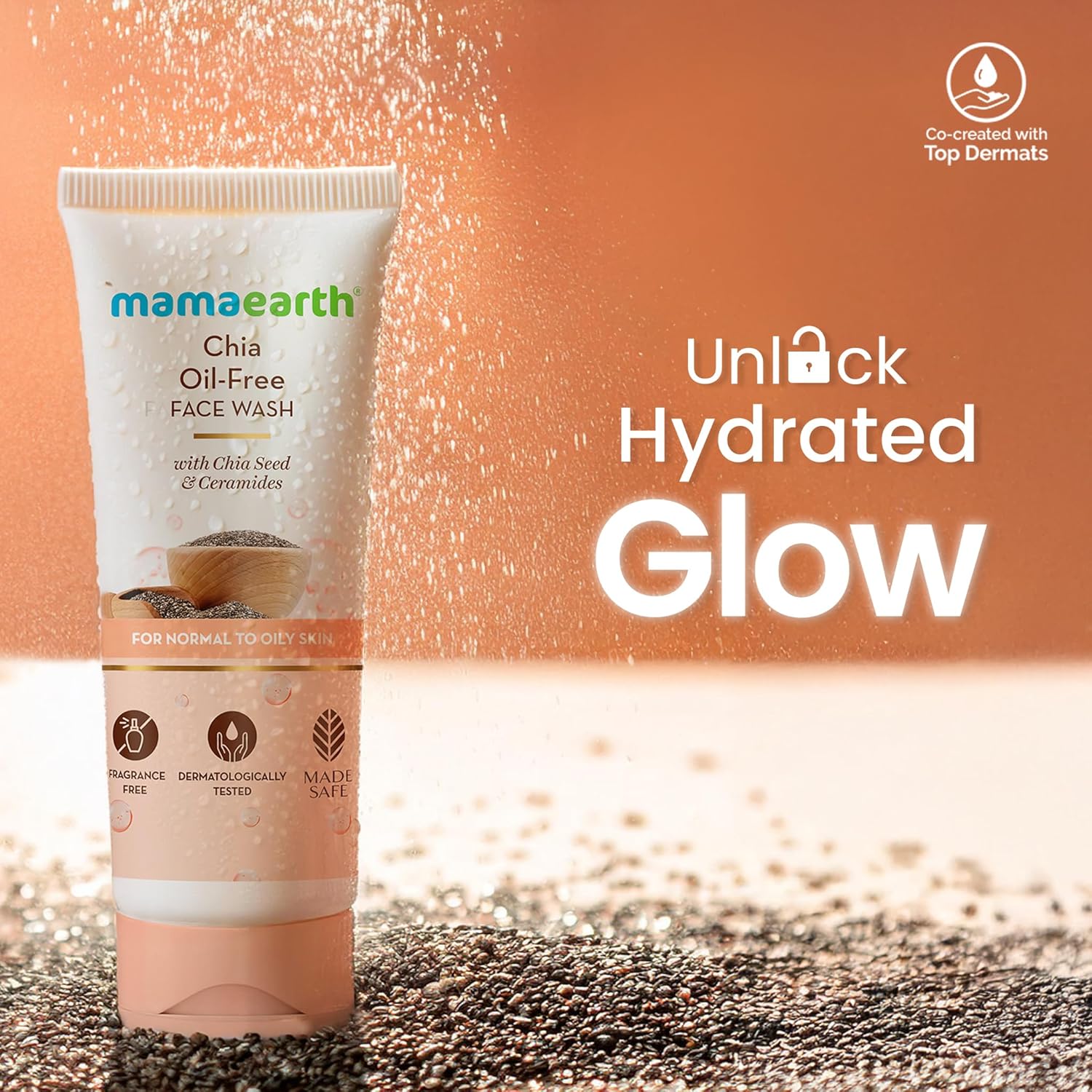 Mamaearth - Chia Oil-Free Face Wash with Chia Seed & Ceramides for Hydrated Glow 100ml