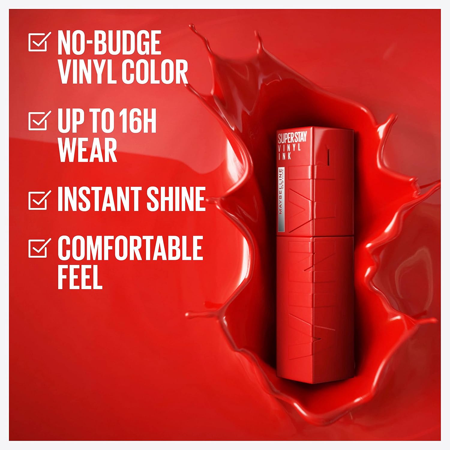 Maybelline Super Stay Vinyl Ink red liquid lipstick bottle