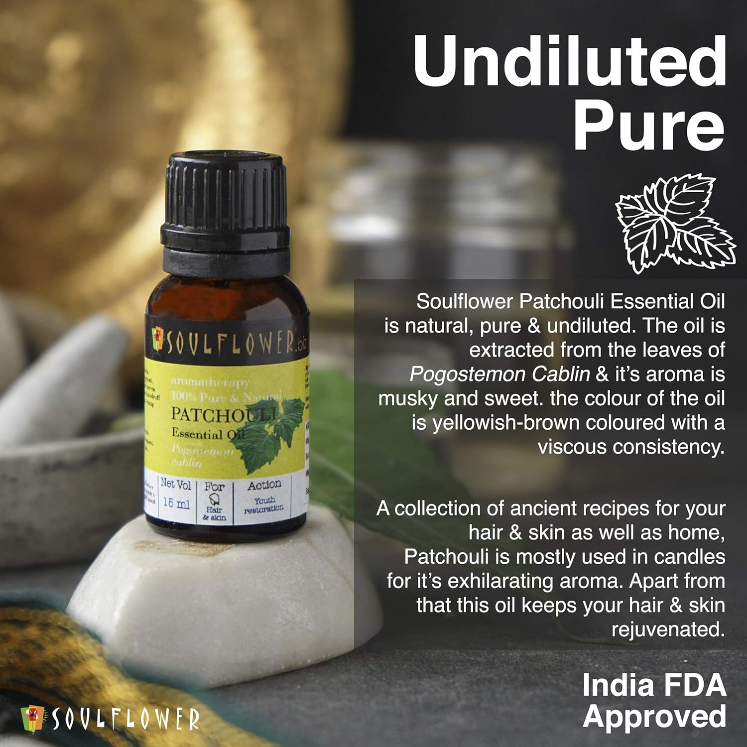 SoulFlower - Patchouli Essential Oil for Deep Conditioning 15ml