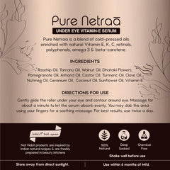 Nat Habit - Pure Netraa Under Eye Serum For Dark Circle & Puffiness Reduction With Vitamin C & Retinol 9.2ml