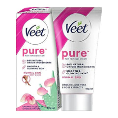 Veet Pure hair removal cream boxes, normal skin, with organic aloe vera and rose extracts