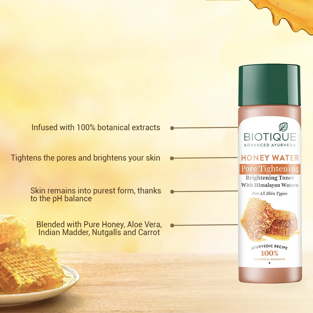 Biotique Honey Water Pore Tightening Brightening Toner 120ml