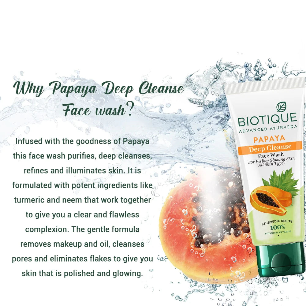 Biotique - Papaya Deep Cleanse Face Wash 150ml