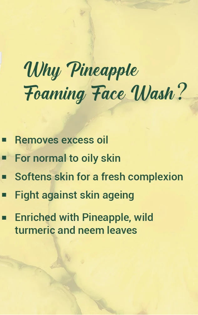 Biotique Bio Pineapple Oil Control Foaming Sustainable Face Cleanser with Gandhak 120ml