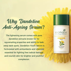 Biotique Bio Dandelion Visibly Ageless Lightening Sustainable Serum 190ml