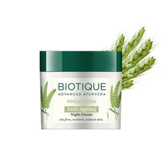 Biotique Wheatgerm Anti-Ageing Night Cream - Targeting Wrinkles & Dull/Dry Skin 50g