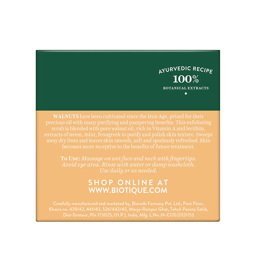 Biotique Unisex Bio Walnut Purifying & Polishing Scrub 50g
