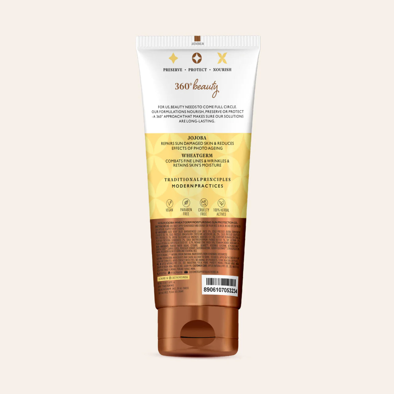 Just Herbs - Nosun Jojoba-Wheatgerm Moisturising Sun Protection Gel (TUBE) 50g