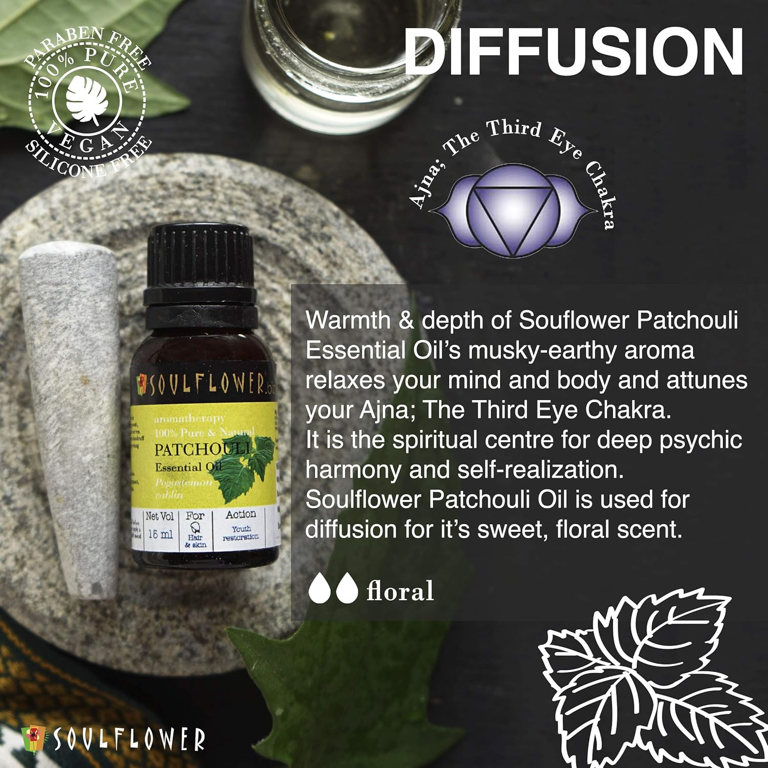 SoulFlower - Patchouli Essential Oil for Deep Conditioning 15ml