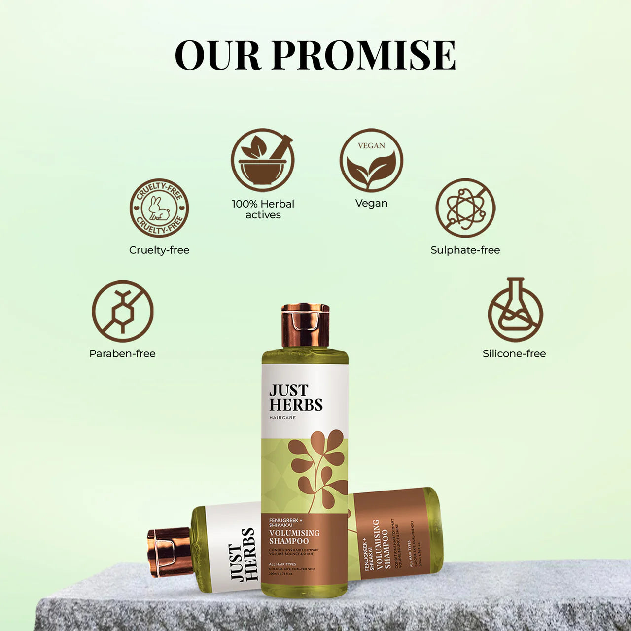 Just Herbs - Volumising Shampoo with Fenugreek and Shikakai 200ml