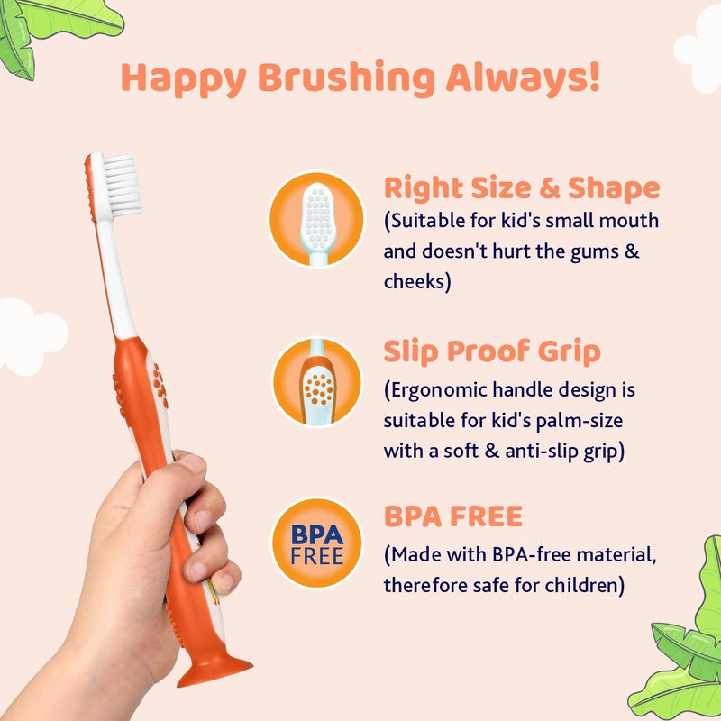 Chicco - Ultra Soft Bristles Toothbrush Giraffe Print Orange