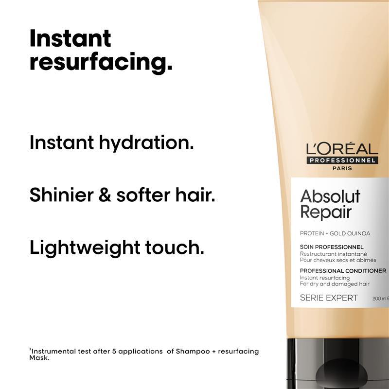 Absolut Repair conditioner tube, beige with black base, front view