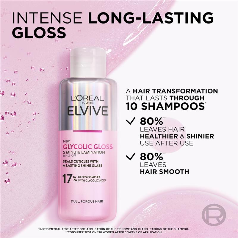 L'Oreal Paris - Elvive Glycolic Gloss 5 minute Lamination Hair Treatment for Dull Hair 200ml