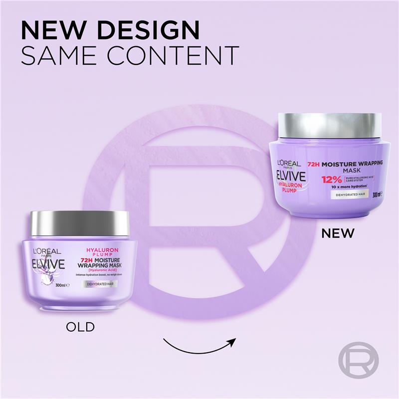 L'Oreal Paris - Hair Mask, Moisturising & Plumping, Elvive Hyaluron Plump Moisture Mask, 300ml