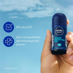Nivea - MEN Intense Protection Fresh Anti-Perspirant Roll-On Deodorant 50ml | 72-Hour Sweat & Odour Protection | Quick-Dry Formula | With Antibacterial Actives | Fresh & Long-Lasting Fragrance