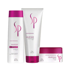 Wella Professionals SP Color Save bundle: shampoo, conditioner, mask containers