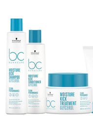 Schwarzkopf BC Moisture Kick Shampoo Glycerol 250ml Conditioner 250ml and Treatment 200ml Trio - Kess Hair and Beauty