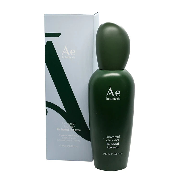 Universal cleanser bottle with box, dark green bottle and white carton, 100 ml.