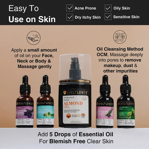 SoulFlower - Cold Pressed Almond Oil for Hair and Skin 120ml