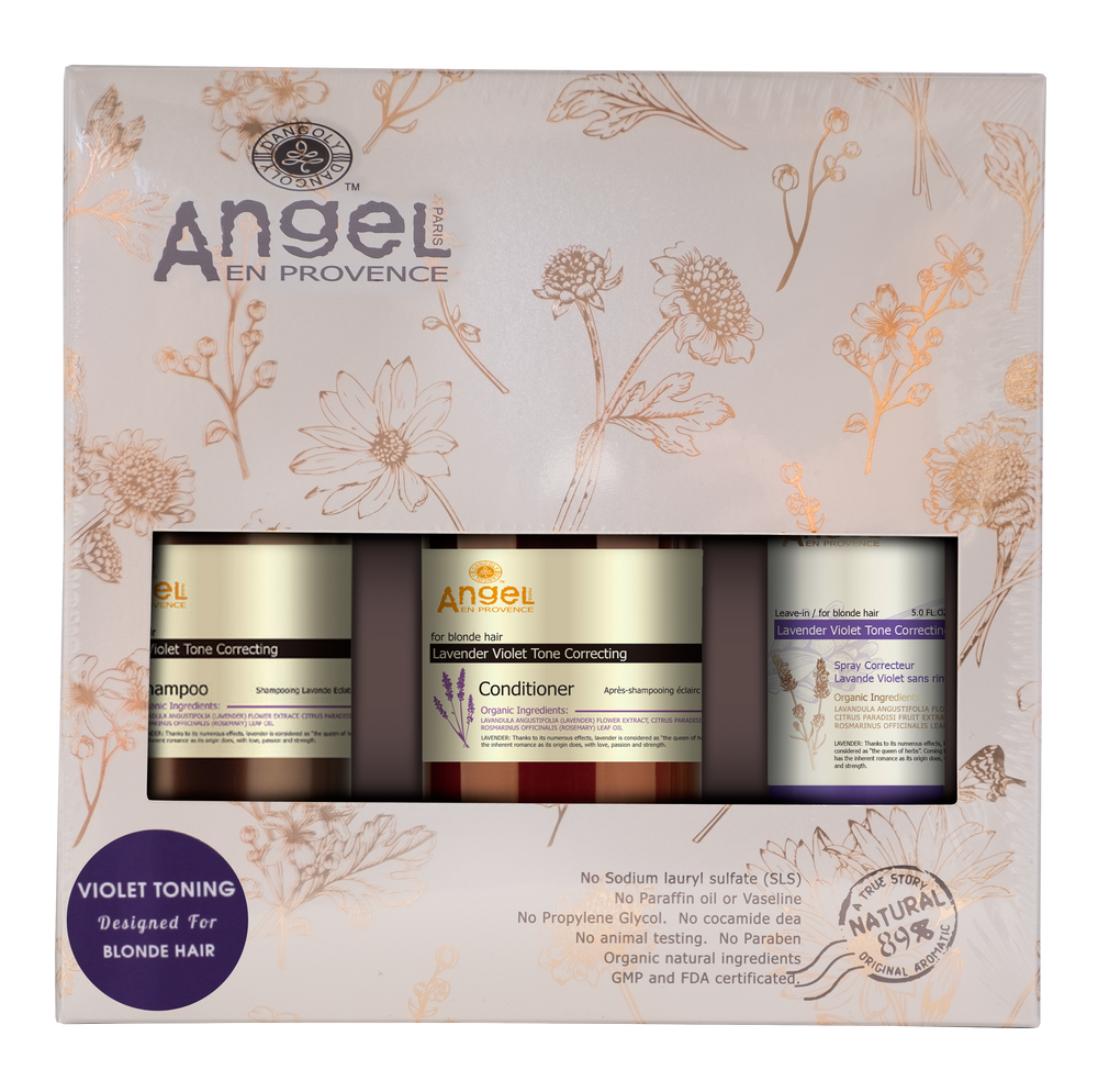 Angel En Provence Lavender Violet Tone Shampoo + Conditioner + Violet Toning Spray Gift set