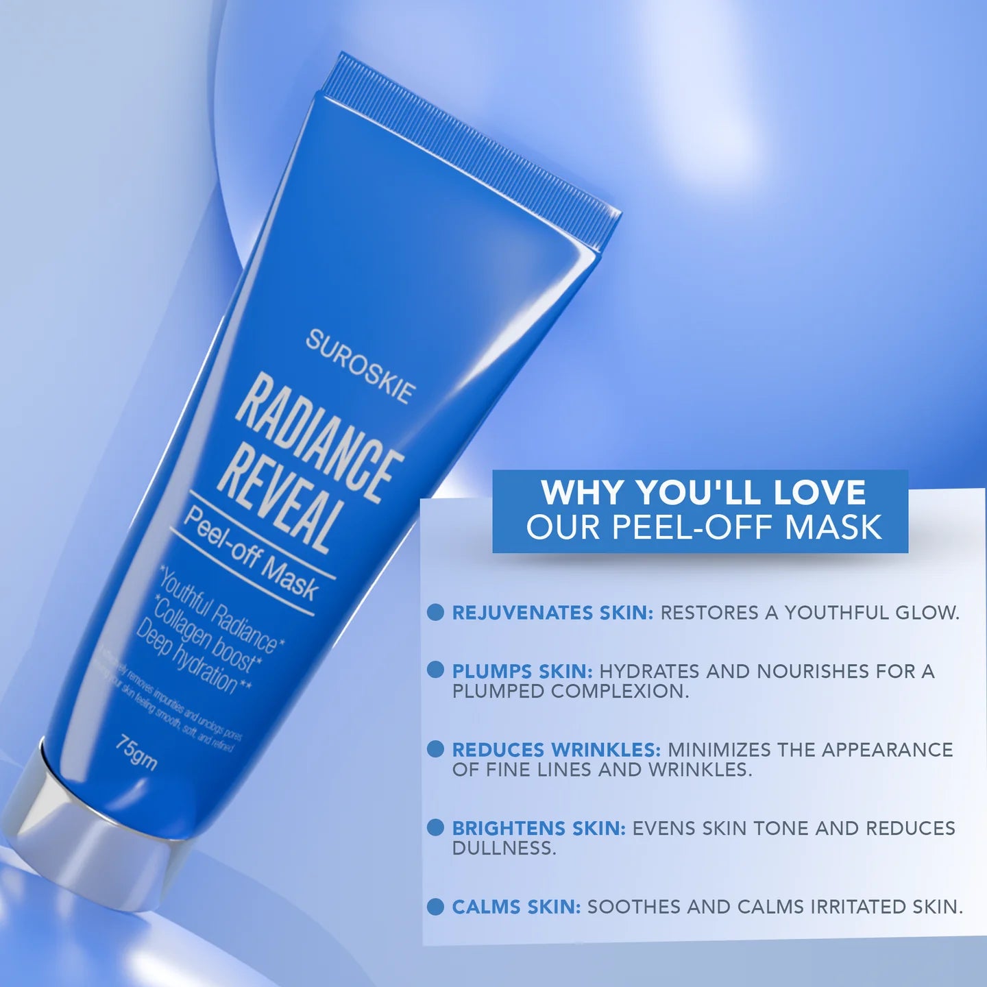 Suroskie - Radiance Reveal Peel-Off Mask | Unveil a radiant, youthful complexion with our Radiance Reveal Peel-Off Mask | 75g