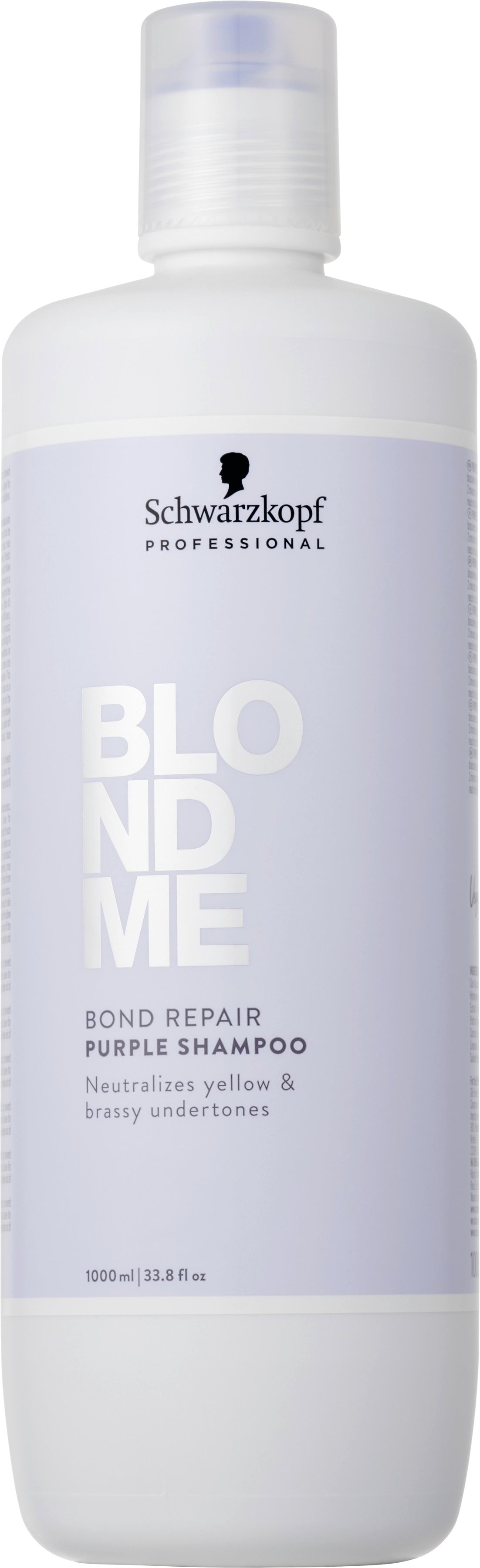 Schwarzkopf BLONDME Bond Repair Purple Shampoo 1 Litre | Anti-Yellow Toning Shampoo for Blonde Hair | Kess Hair &amp; Beaut