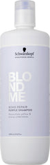 Schwarzkopf BLONDME Bond Repair Purple Shampoo 1 Litre | Anti-Yellow Toning Shampoo for Blonde Hair | Kess Hair &amp; Beaut