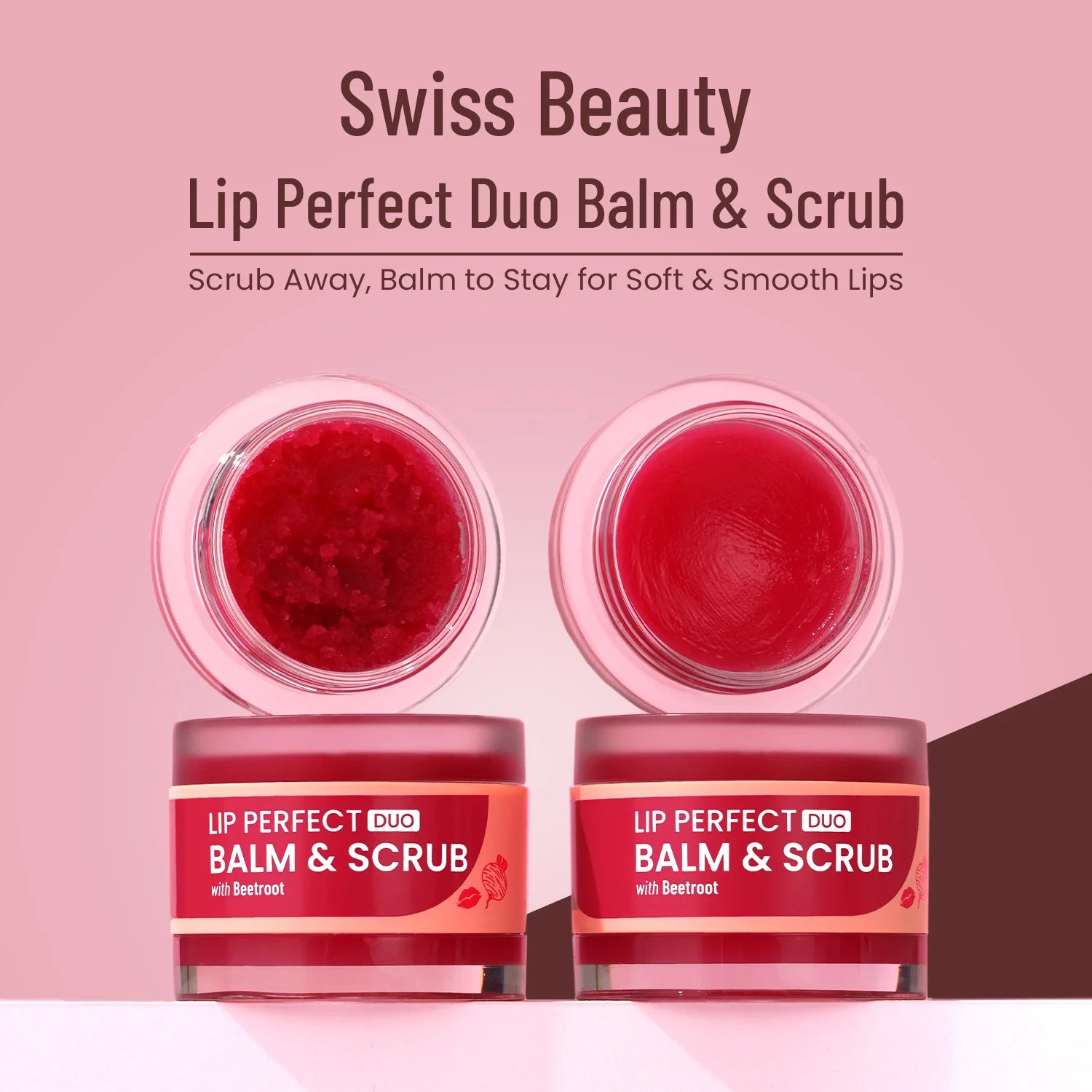 Swiss Beauty Lip Perfect Duo Balm & Scrub with Beetroot Extract