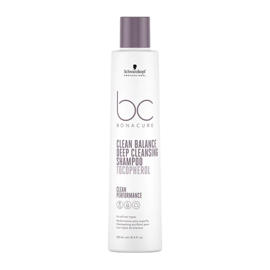 Schwarzkopf BC Bonacure Clean Balance deep cleansing shampoo bottle, 250 ml