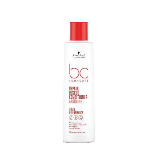 Schwarzkopf BC Bonacure repair rescue conditioner bottle, white with red cap, 200 ml