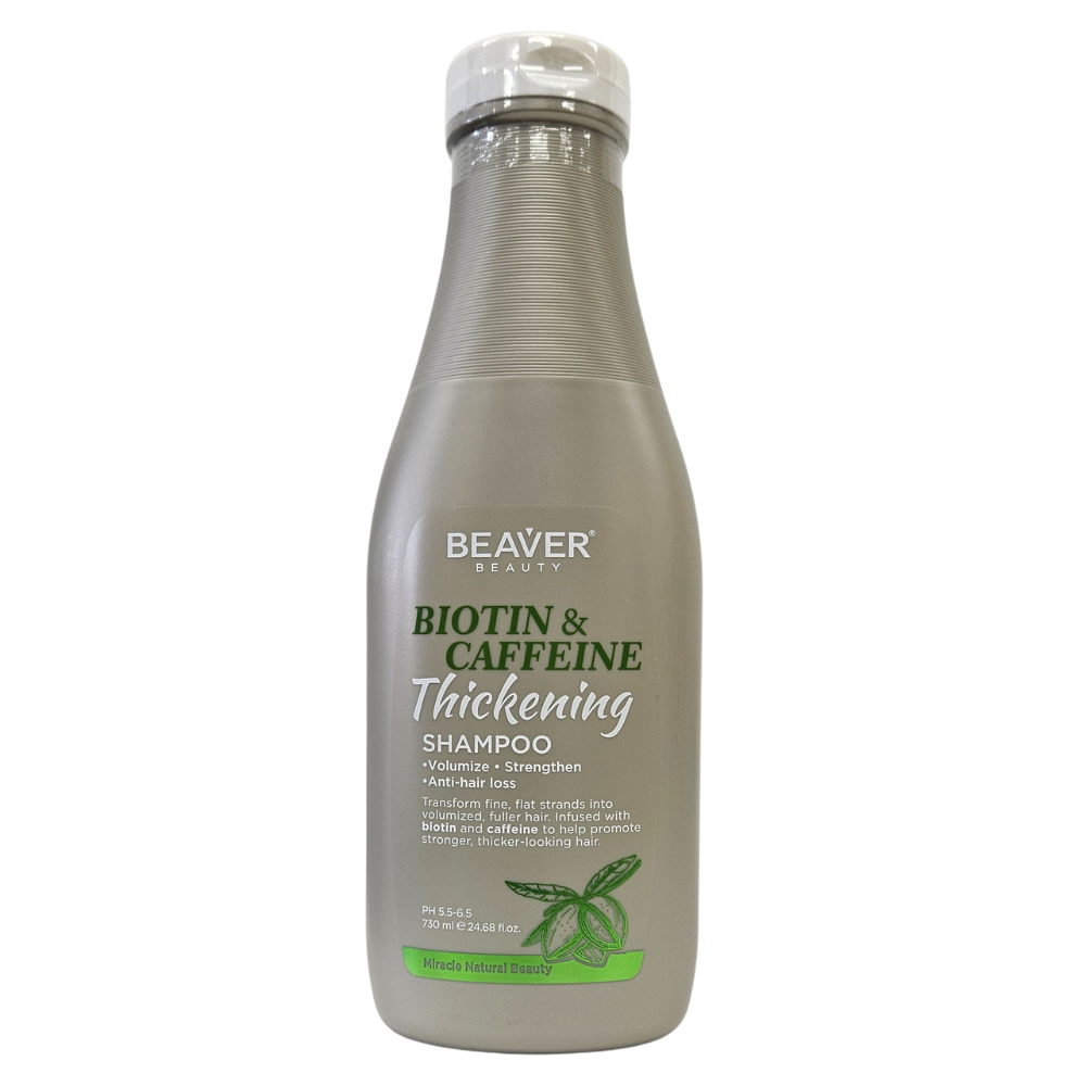 Biotin & caffeine thickening shampoo bottle, 730 ml, screw cap
