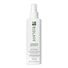 Biolage Strength Recovery spray bottle with white pump and green label