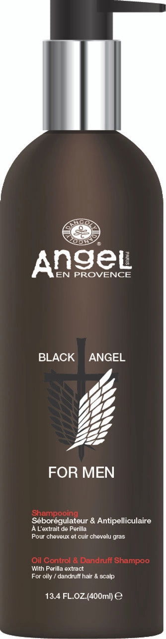 Men's oil-control and dandruff shampoo bottle, dark bottle with silver pump
