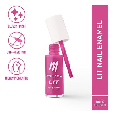 MyGlamm - LIT Long Lasting Nail Enamel 7ml - Bold Digger