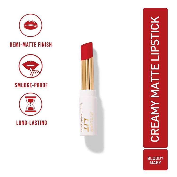MyGlamm - LIT Creamy Matte Lipstick-Bloody Mary 3.7g