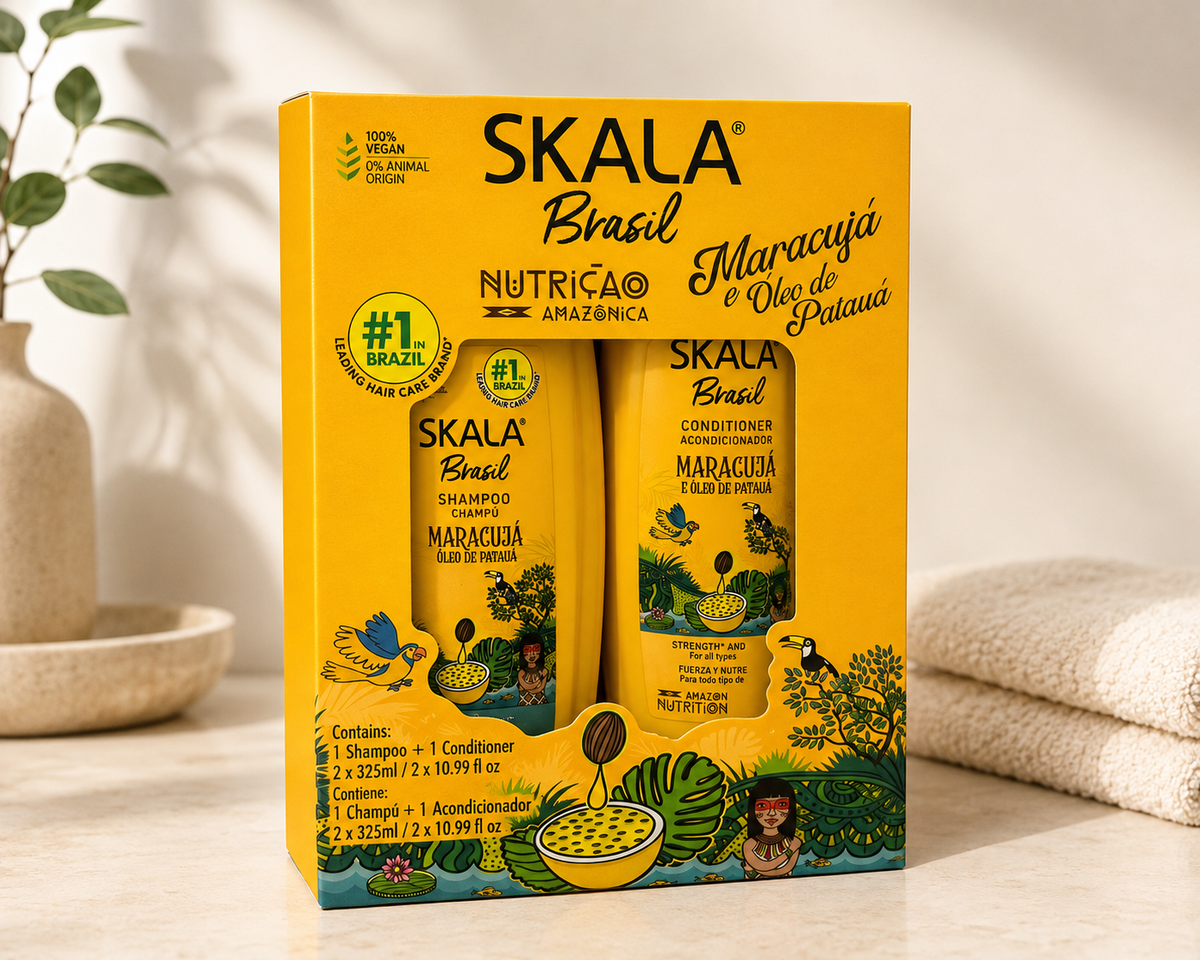 Skala Brasil Maracujá & Patauá Oil Shampoo & Conditioner Kit 325ml | Strength & Nutrition for Dry & Damaged Hair