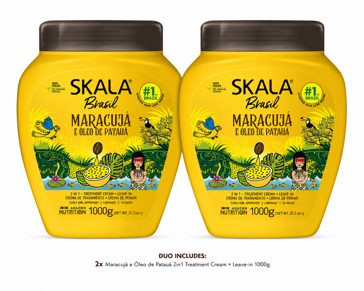Skala Brasil Maracujá & Patauá Oil 2-in-1 Hair Treatment Cream 1000g Duo | 2 x 1000g Nourishing Treatment & Leave-In