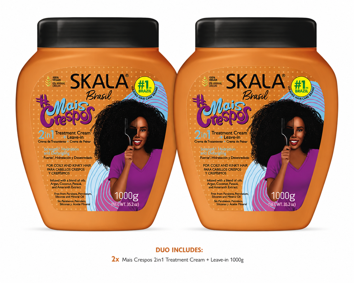 Skala Brasil #Mais Crespos Super Curly 2-in-1 Hair Treatment Conditioning Cream 1000g Duo | 2 x 1000gCoily Hair Treatment & Leave-In