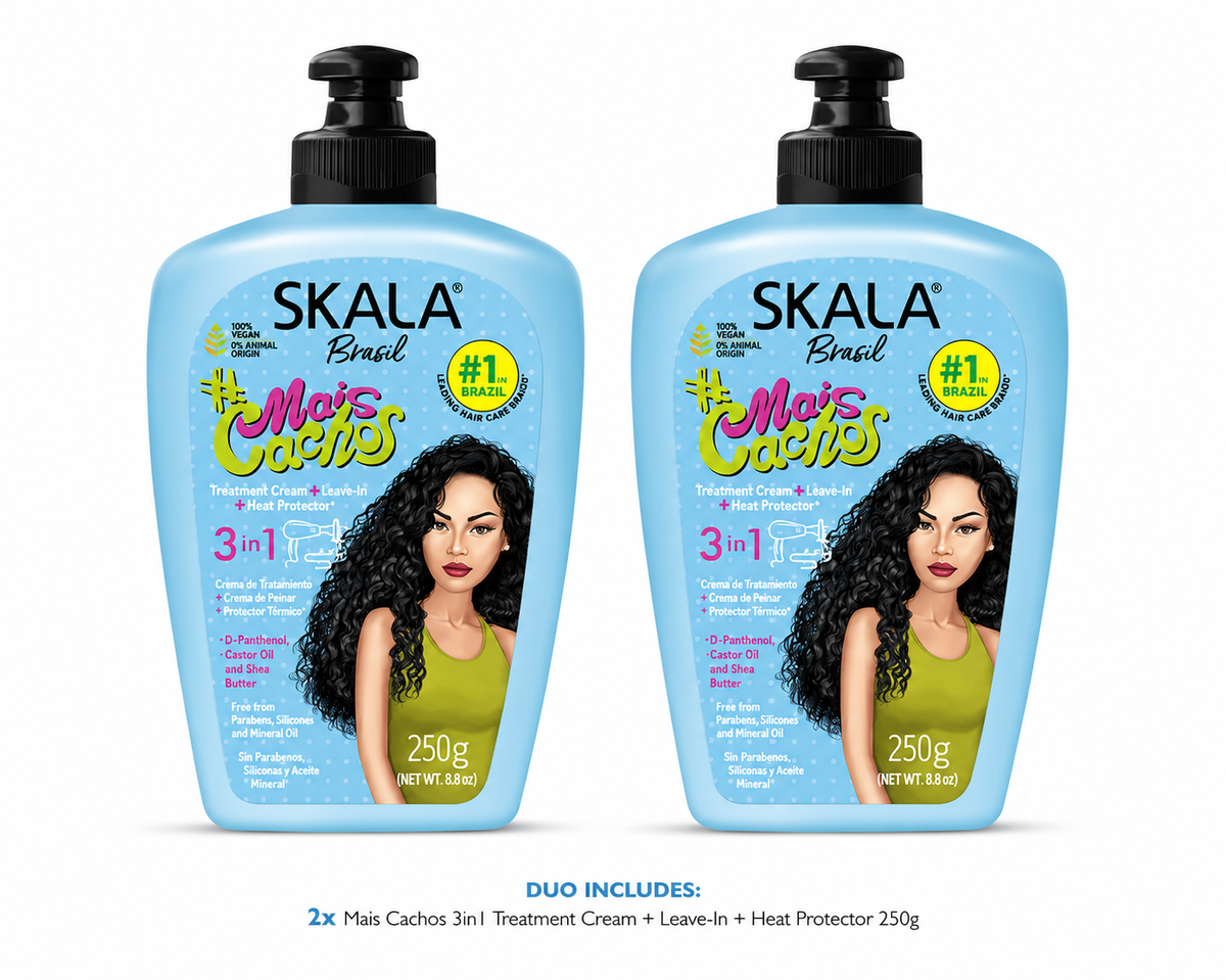Skala Expert #PerfectCurls 3-in-1 Leave-In Conditioner Duo | 2 x 250g Curl Defining, Hydrating & Heat Protecting Cream