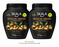 Skala Argan Oil Hair Treatment Conditioning Cream Duo | 2 x 1000g Nourishing & Hydrating Hair Treatment |