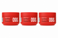 OSiS Flexwax strong cream wax trio with three red hair wax tubs