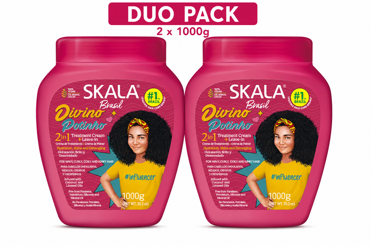 Skala Brasil Divino Potinho 2-in-1 kids hair treatment conditioning cream, duo pack 2x1000g