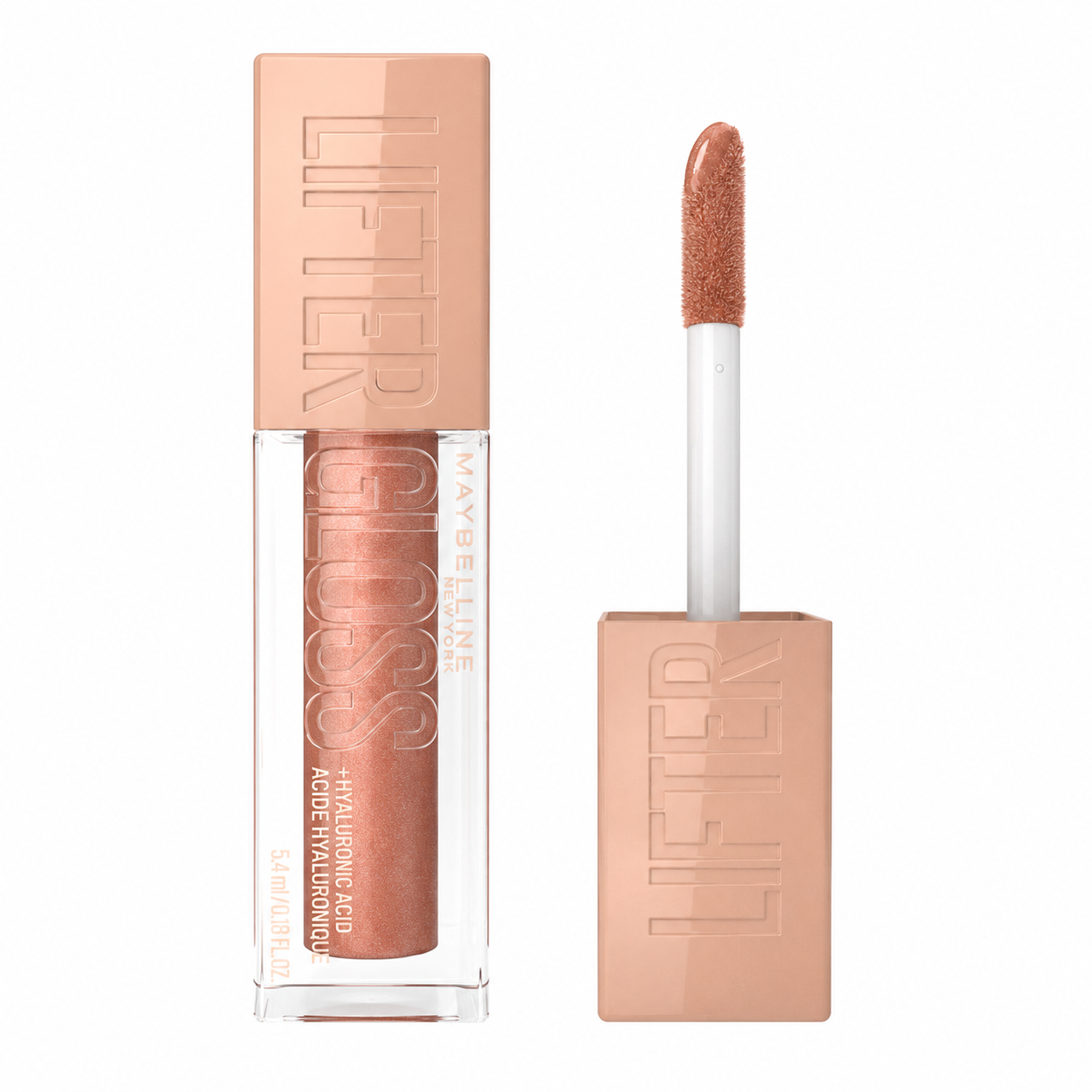 Maybelline Lifter Gloss Topaz lip gloss with applicator, glittery bronze